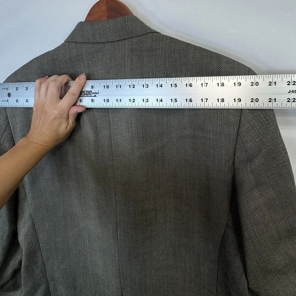VTG '98 Polo University Ralph Lauren Blazer 42R 100% Wool Tweed Herringbone Gray